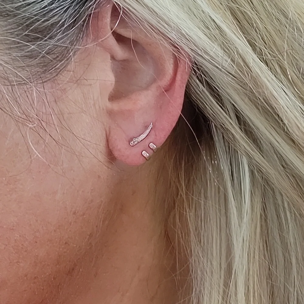🔥LAST PAIR🔥 TEXTURED SWOOSH TWO-PIECE WRAP EARRINGS